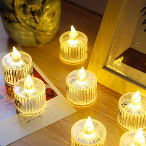 LED tea lights rechargeable with remote timer 12 pcs 2