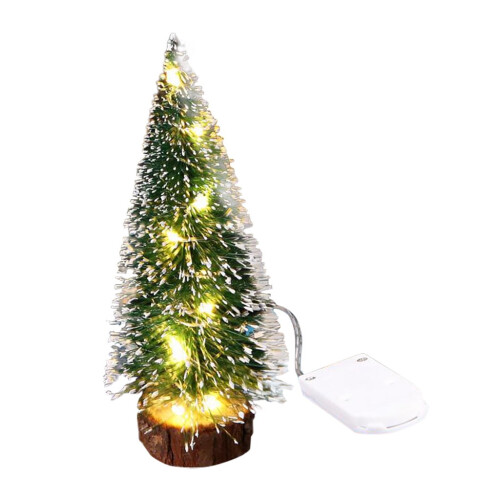 Mini Christmas Tree Set with LED Light Silver 1