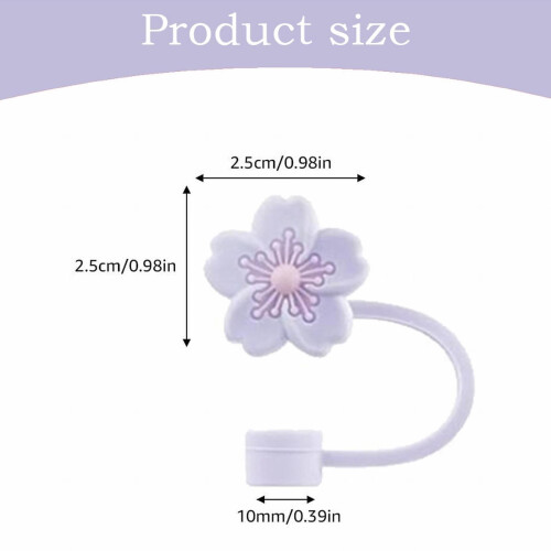 Silicone Straw Cap Flower Design for 10mm Straws 2