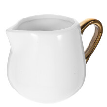 1Pc Ceramic Milk Jug White Handle Milk Container for Cafe