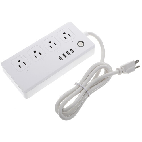 Strip USB Charger 4 Sockets White Copper Rubber