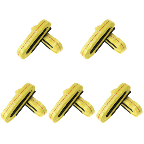 10Pcs Durable Yellow Polyester Lifting Straps for Hoist and Winch Use