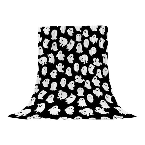 Manta de flanela com fantasmas para o Halloween, 127 x 152 cm (50 x 60 polegadas)