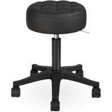 Tabouret de dessin pivotant réglable en cuir PU noir