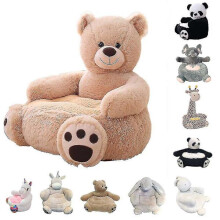 Canapé-fauteuil en peluche à corne arc-en-ciel pour enfants, ours en peluche