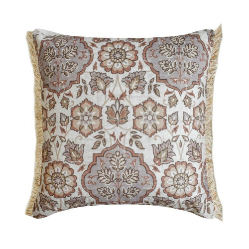 Dekorativt örngott Beige Grå Sammet 61x61 cm