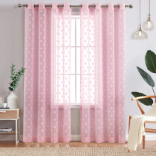 Weiße, transparente Gardinen mit Blumenmuster, 2er-Pack, 84 Zoll (ca. 213 cm)