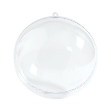 Klare, fyldelige ornamentkugler i plastik, 12 stk.