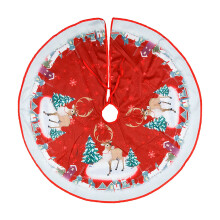 Gonna rossa per albero di Natale, decorazione festiva, 48 pollici