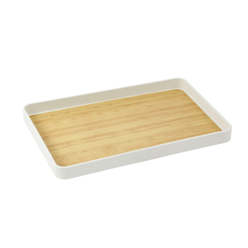 Bandeja rectangular para taza de té con diseño de madera, PP resistente, 1 pieza.
