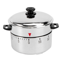 Mechanischer Küchentimer, 60-Minuten-Countdown, Silber