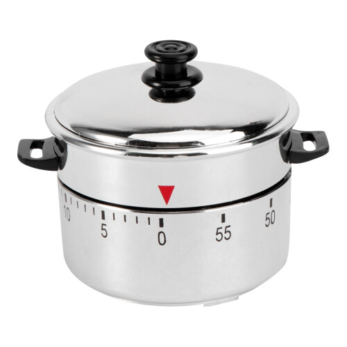 Mechanischer Küchentimer, 60-Minuten-Countdown, Silber