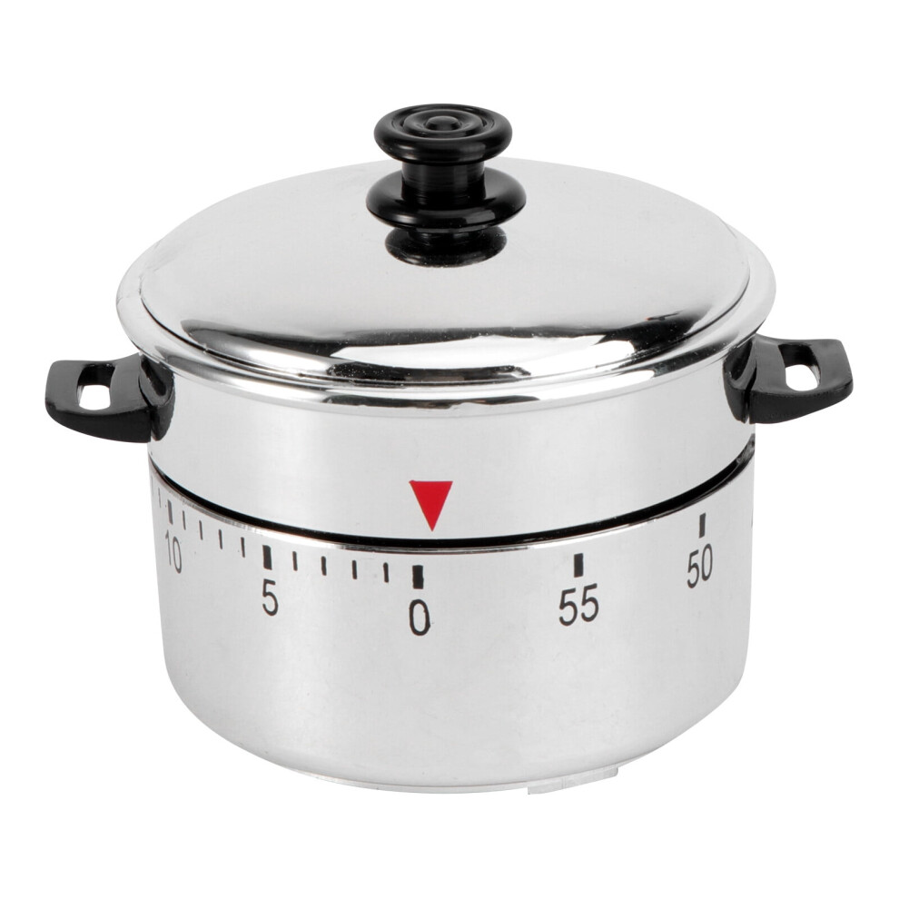 Mechanical Kitchen Timer 60-Minute Countdown Silver