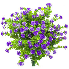 Flores artificiales amarillas, plantas artificiales resistentes a los rayos UV para exteriores, follaje artificial para interiores y exteriores,