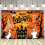 Theme Fabric Banner Background with Pumpkin Bat Moon Design 5