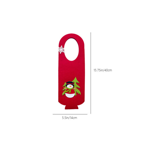 Sacola de vinho em feltro vermelho com alça, 40 cm 2