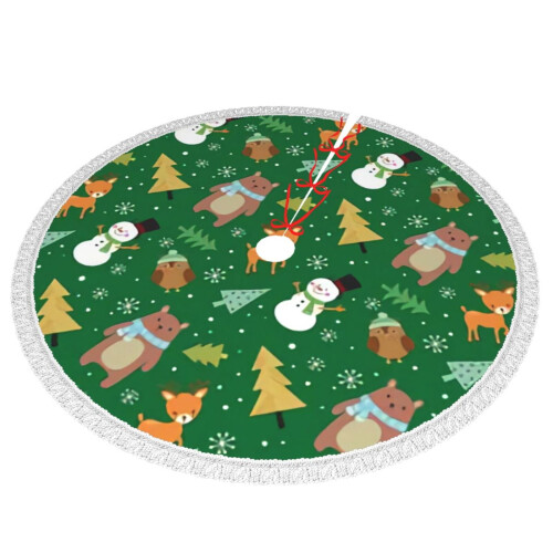 Christmas Tree Skirt 48 Inch Rustic Holiday Decor 1
