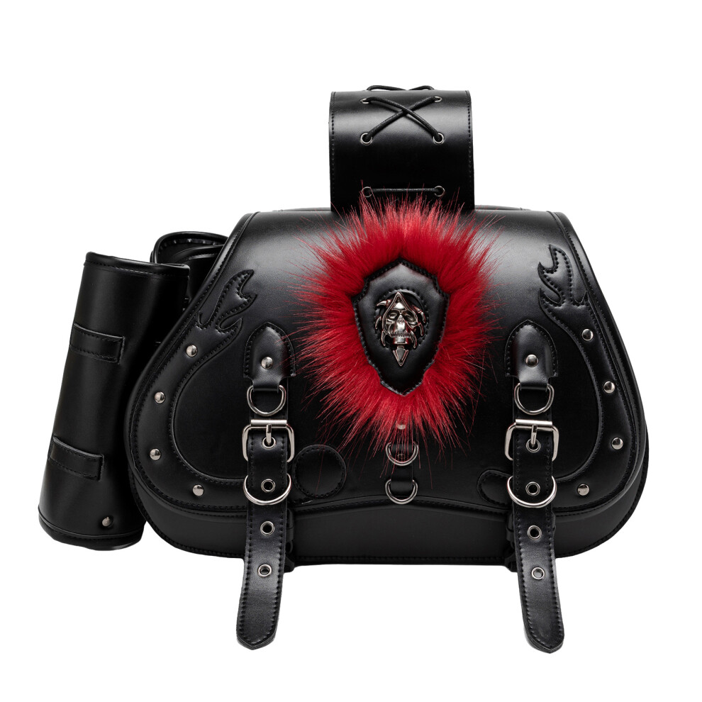 Rugged Motorcycle Saddlebags Punk Inspired Secure Straps 7627001486416