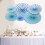 Wall Hanging Paper Fans Set Silver Blue 6-Pack 3