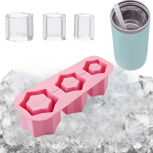 Bac à glaçons en silicone avec couvercle, cylindre creux à 3 compartiments 1
