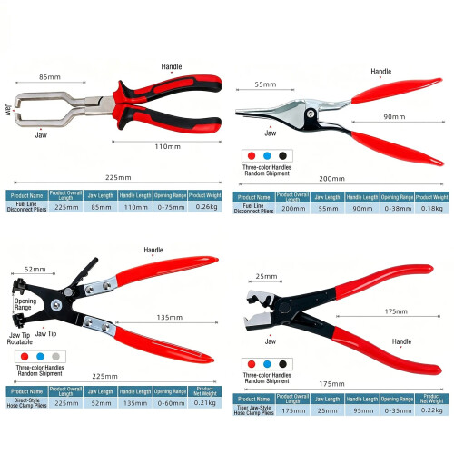 4Pcs Corrosion Resistant Hose Clamp Pliers Set Ergonomic Handle 2