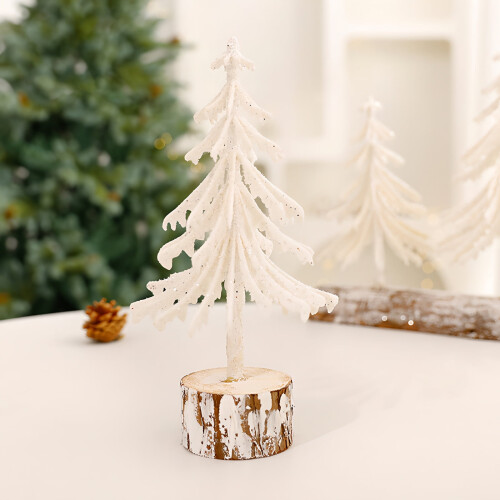 Mini Christmas Tree Ornament European Style White 1 Piece 1