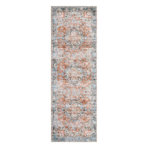 Runner Rug Brick Red Vintage Distressed 2 ft x 6 ft 2