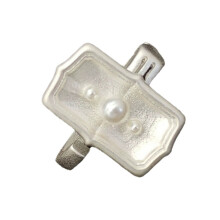 Modischer quadratischer Tellerring, Statement-Fingerring mit