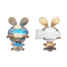 1 Pair Rabbit Ears Headphone Decor With Sparkling-White