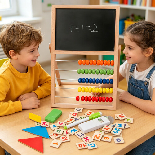 Abakus aus Holz mit doppelseitigem magnetischem Schreib- und-B 2