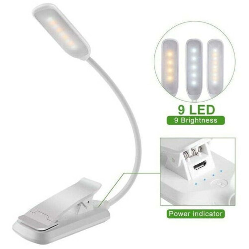 Lampe de lecture avec 9 LED et 5 niveaux de luminosité