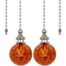 Crystal fan pull chain 2 pcs 21 inch beaded pendant 3mm