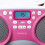 Tragbares FM-Radio/CD/MP3/USB-Player - Pink, kompakt, leicht 6