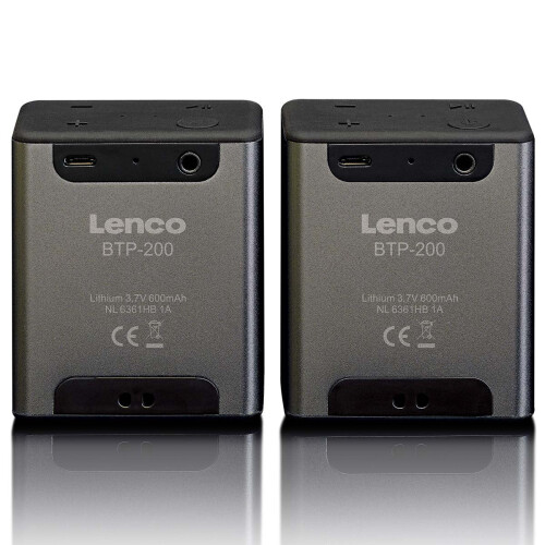 Bluetooth-Stereo-Lautsprecherset, 8 Stunden Wiedergabezeit, Grau 2