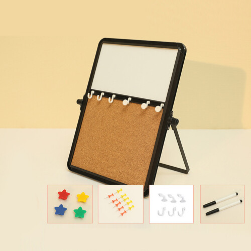 Desktop-Pinnwand aus Holz, Kork-Pinnwand,-Kork-Whiteboard-Split 2