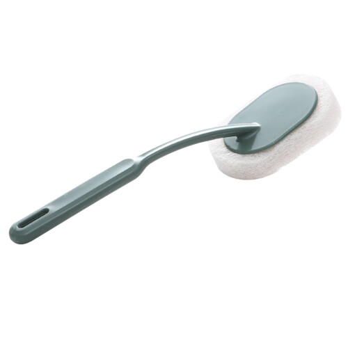 Brosse éponge à long manche pour salle de bain (2 pièces, grise) 1