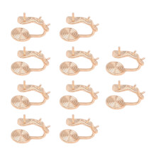 Elegant Pearls U Clip Earrings Set Of 10 Easy Wearing-Rose gold