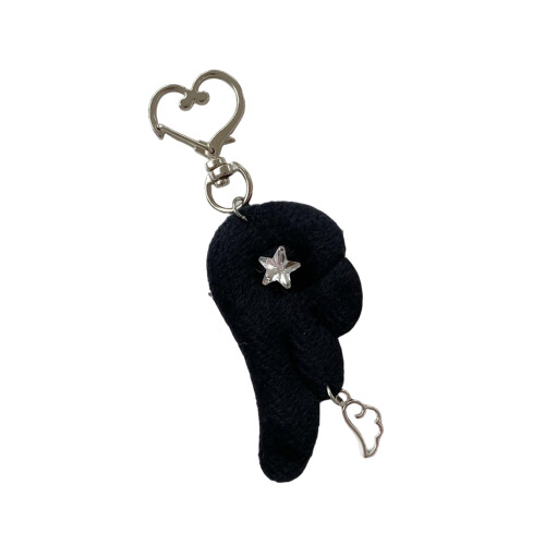 Stylish Angel Wing Star Key Holder Alloy Accessory-Black