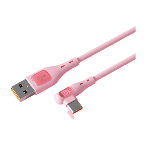 120 W 6 A USB-Kabel, USB-auf-USB-C-Kabel, Typ C,-1,2 m Rosa