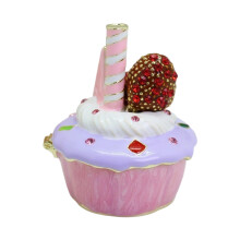 Double Color Enamel Coated Alloy Ring Holder Decorative-pink