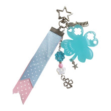 Vierblättriger Kleeblatt-Charm-Schlüsselanhänger für-Blau