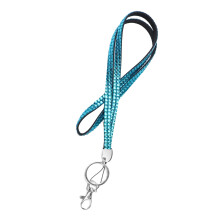 Crystal Lanyard Strap Badges Card Holder Rope with Clip-Blue