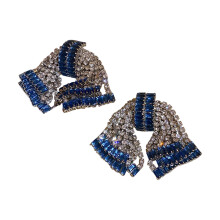 Bold Blue Zircon Butterfly Earrings Eye Catching-Light Blue