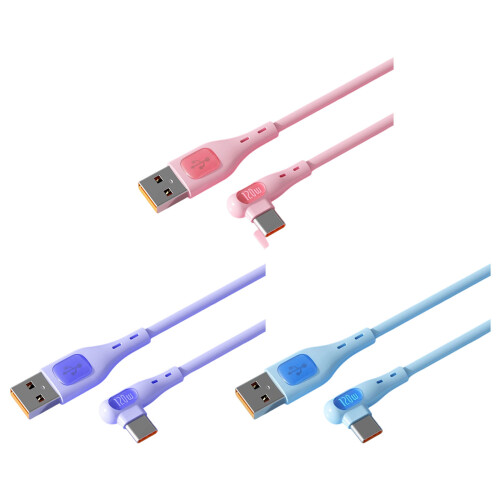 120W 6A Silicone USB to USB C Cable Type C Charging-2m Pink 1