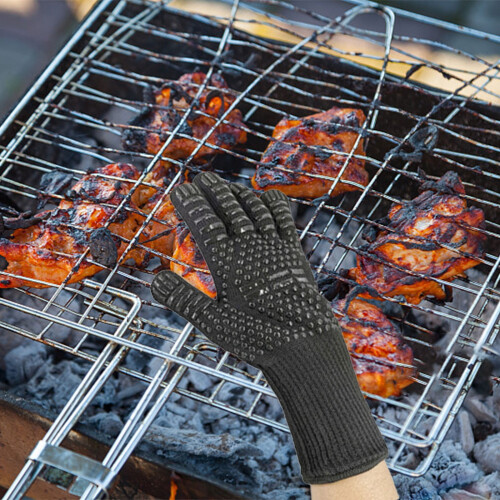 Γάντια κάμπινγκ BBQ YOBOLK ανθεκτικά στη θερμότητα αντιολισθητικά σιλικόνης 1