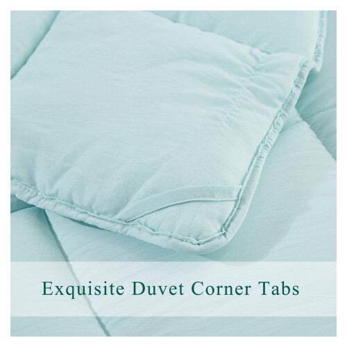 TiaGOC Down Alternative Comforter Set King Reversible Aqua 1