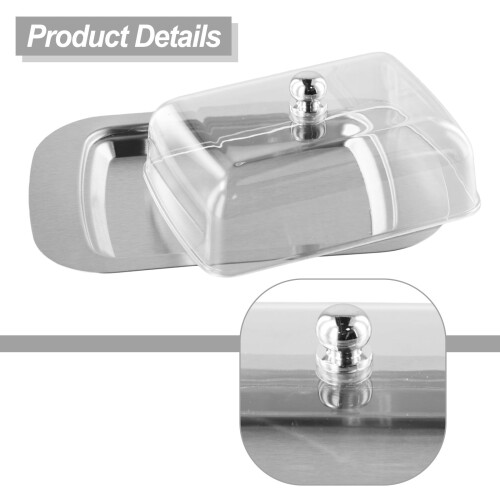 Beurrier en acier inoxydable avec couvercle (1 pièce) 2