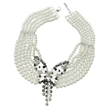 Stylish Vintage Inspired Pearls Strand Necklace With-Short