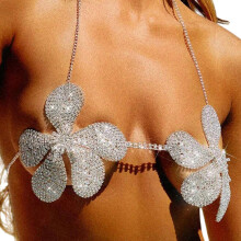 Moderne bloemenkristallen borstketting halter bikini-bh voor