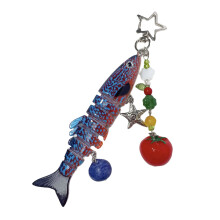 Speelse wiebelende vissleutelhanger Stevig harsmateriaal-Blauw